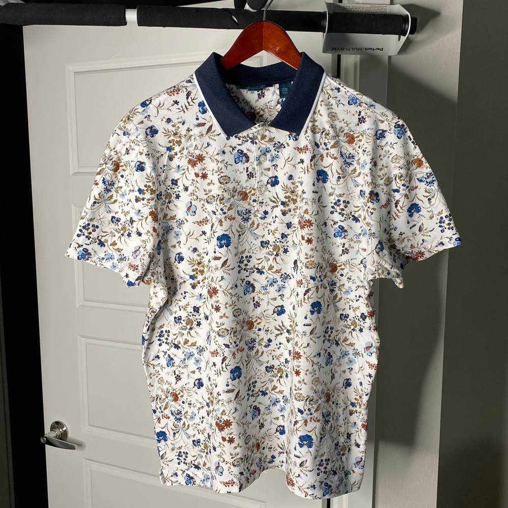 Perry Ellis floral polo